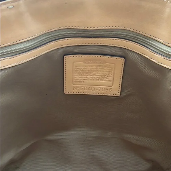 Coach Brown and Cream Signature Tote